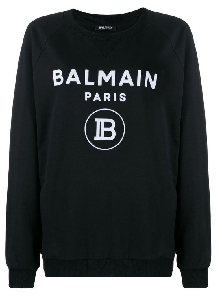 Balmain logo print sweatshirt - Black