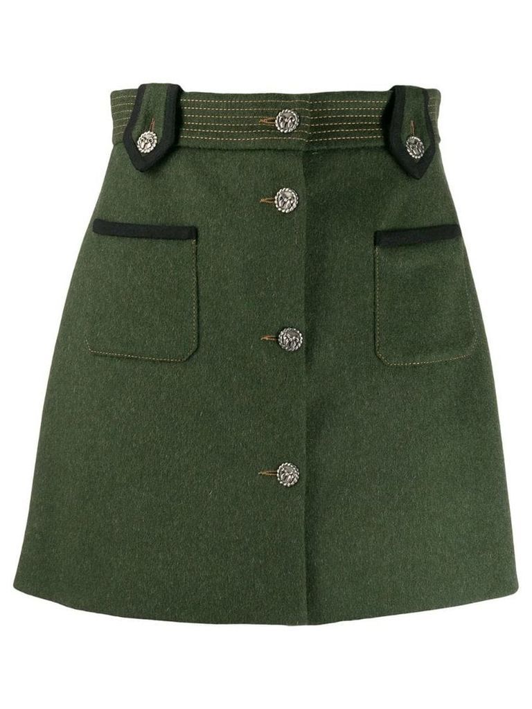 Miu Miu military style skirt - Green