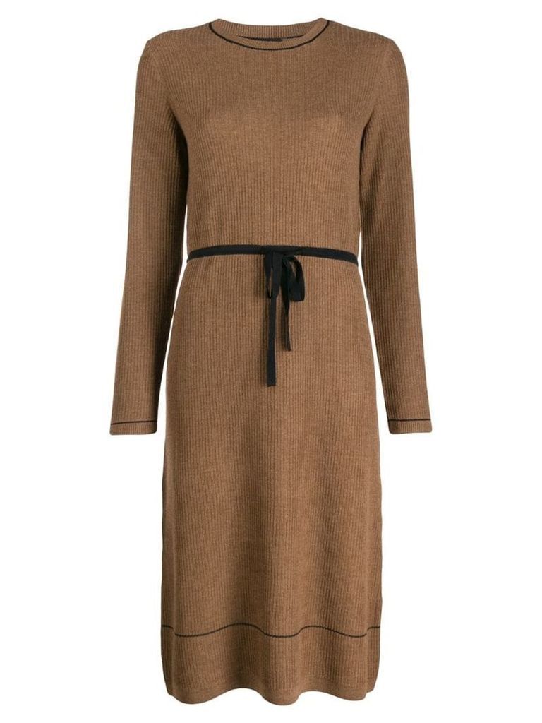 A.P.C. belted knit midi dress - Brown