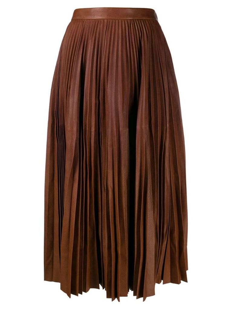 Prada pleated midi skirt - Brown