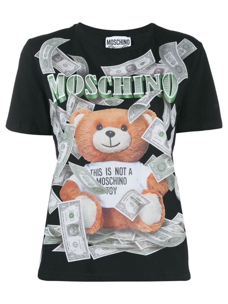 Moschino teddy bear print T-shirt - Black