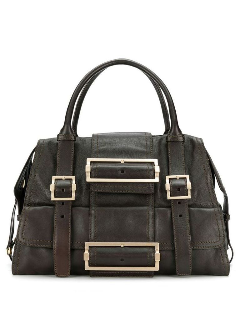 Givenchy Pre-Owned 1990's buckled design tote - Brown