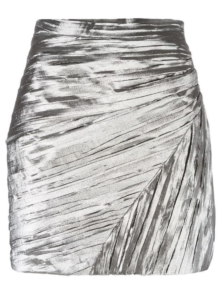 Saint Laurent pleated mini skirt - Metallic
