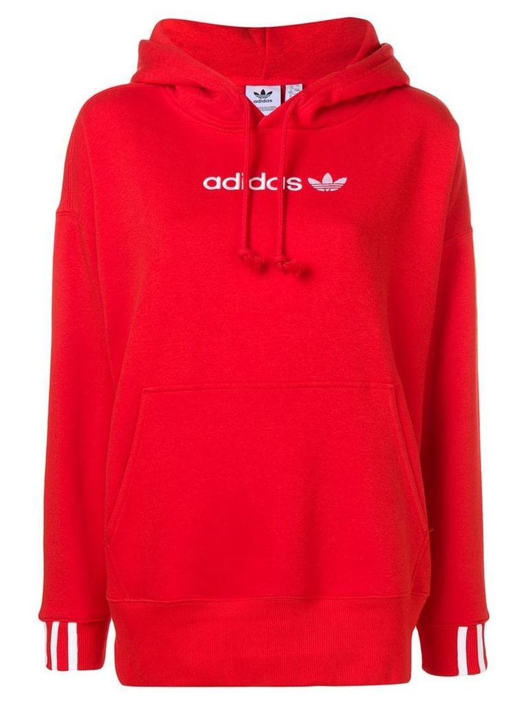 Adidas contrast logo hoodie - Red