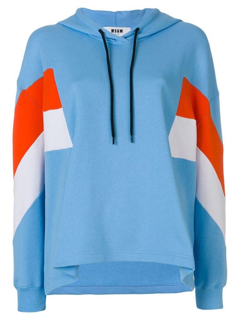 MSGM striped print hoodie - Blue