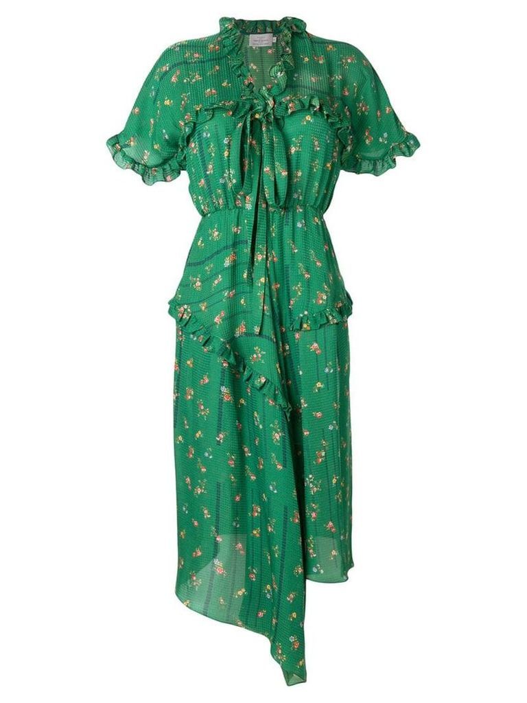 Preen By Thornton Bregazzi Georgi frilled dress - Green