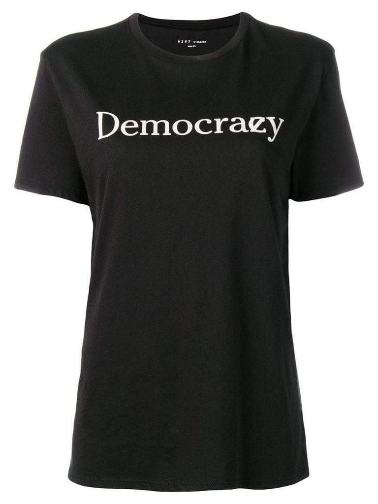 6397 democrazy print T-shirt - Black