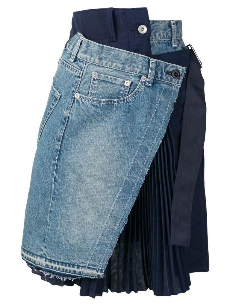 Sacai asymmetric skirt - Blue