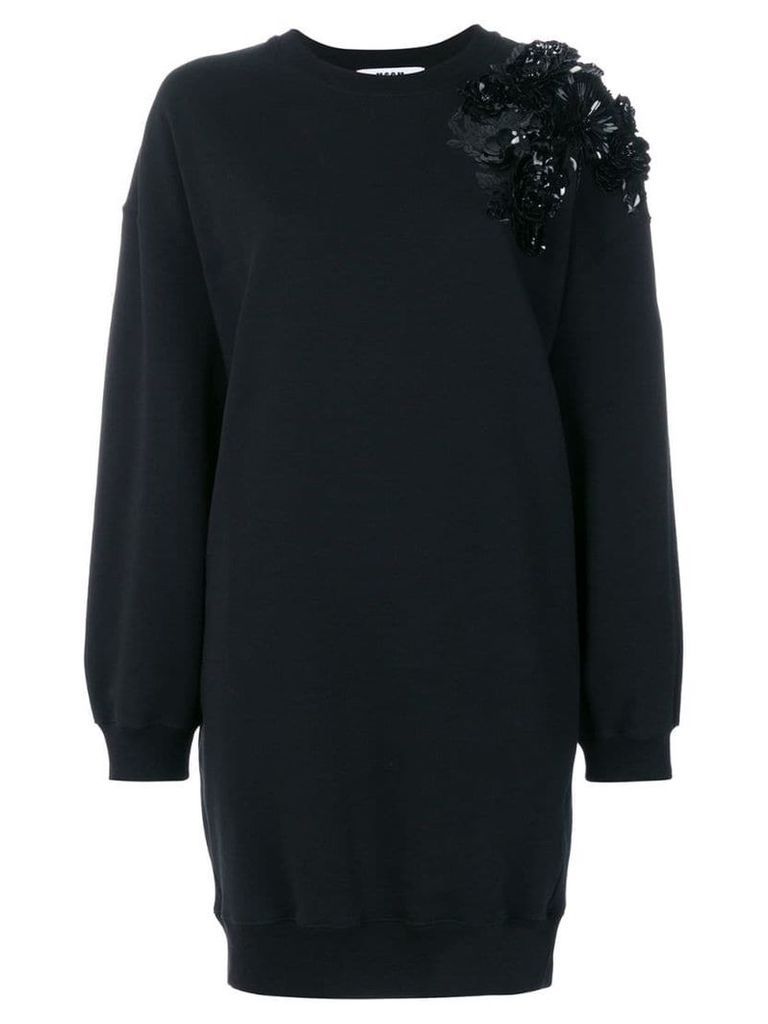 MSGM embellished shoulder sweater dress - Black