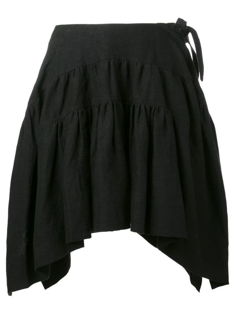 JW Anderson curved pleated skirt - Black