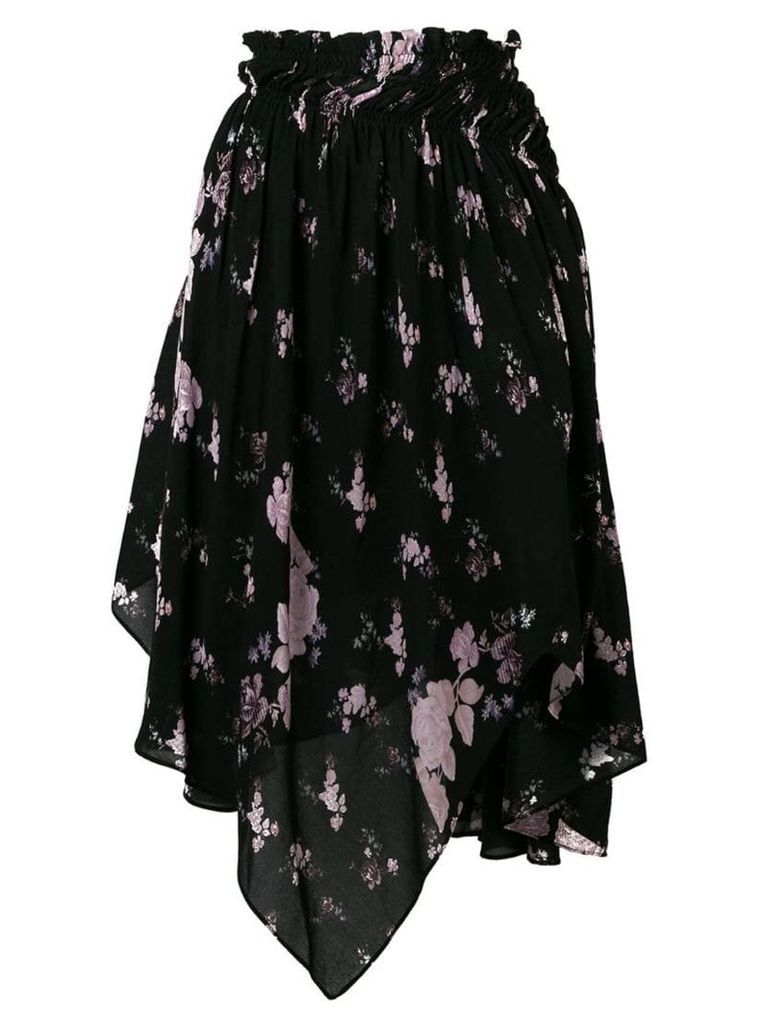 Preen Line wild flower print skirt - Black