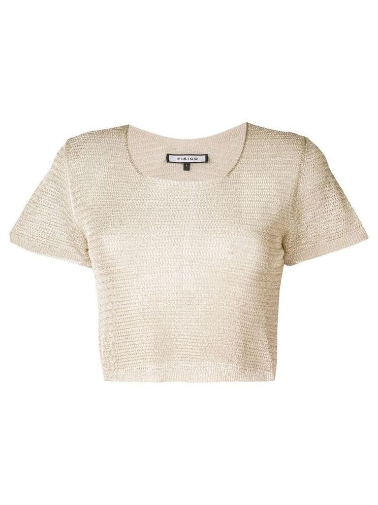 Fisico knitted short sleeve top - Gold