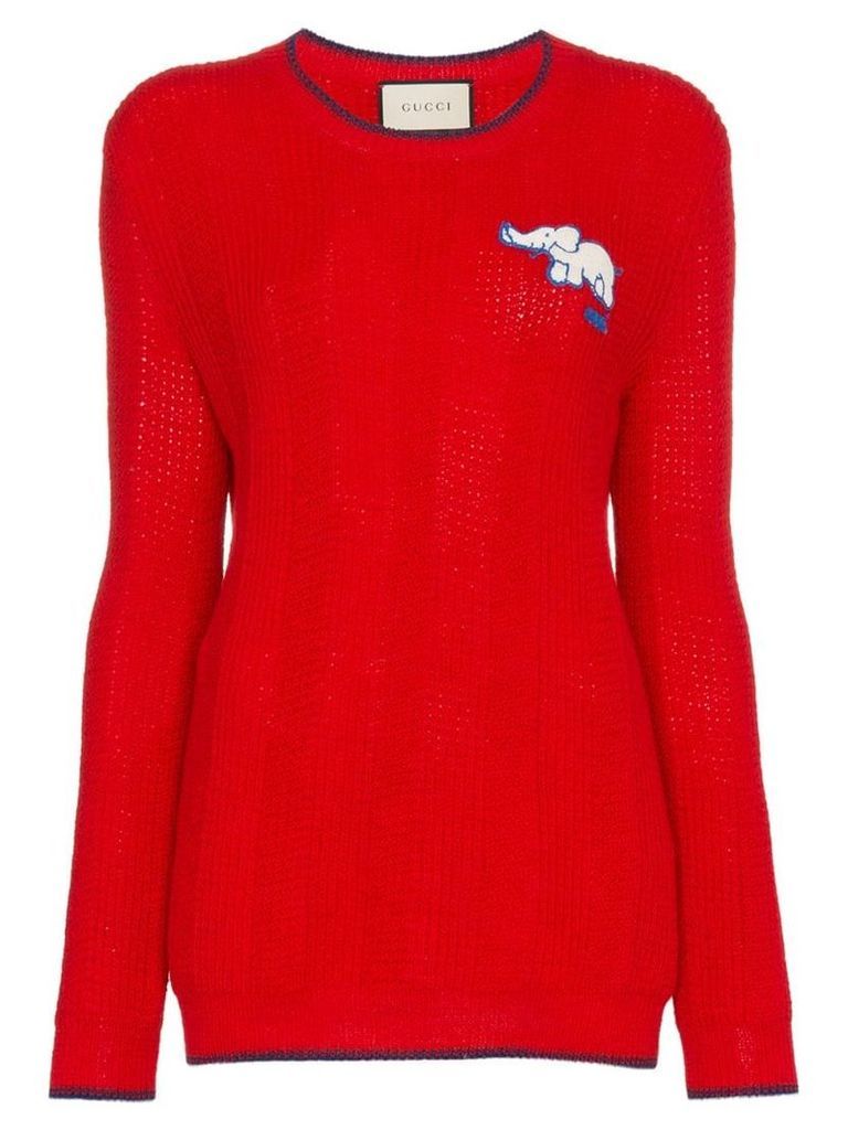 Gucci Elephant Embroidered Wool Jumper