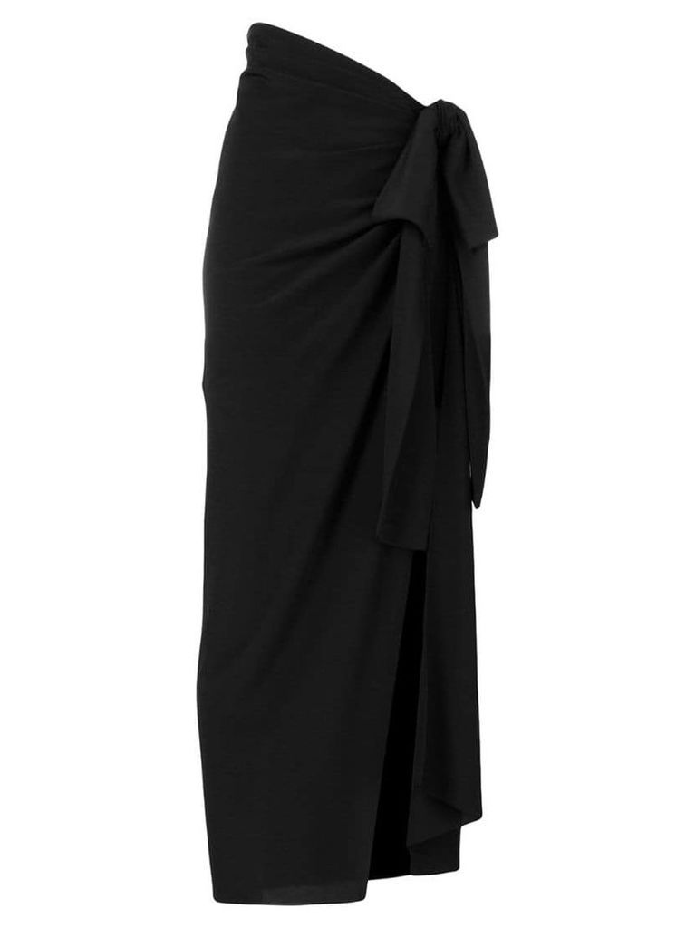 Saint Laurent asymmetric draped skirt - Black