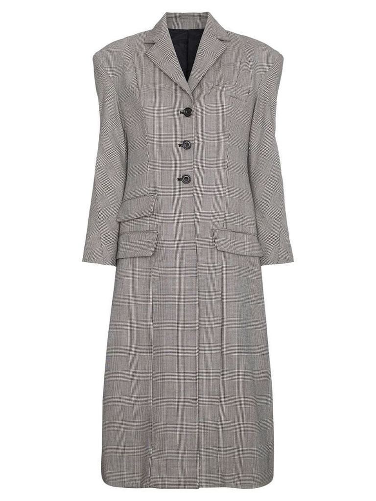 Wright Le Chapelain tailored hourglass Prince of Wales check coat -