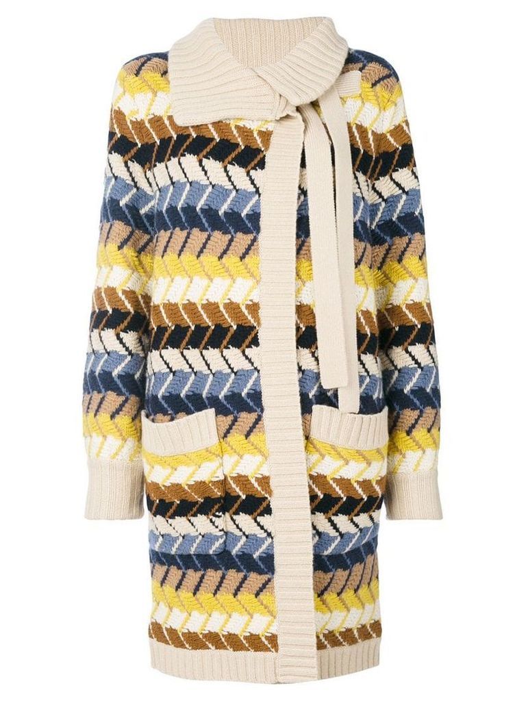 Chloé long knitted cardigan - Multicolour