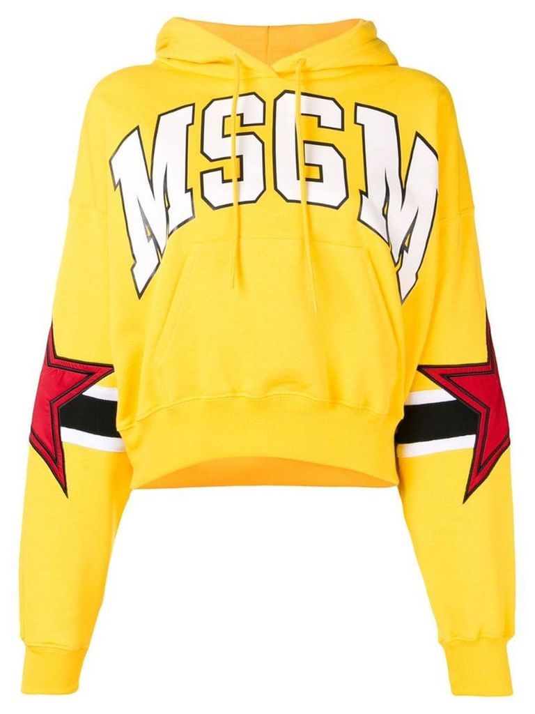 MSGM star patch logo hoodie - Yellow