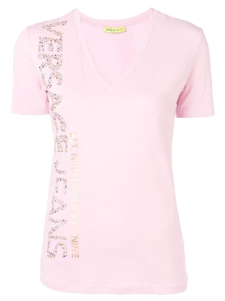 Versace Jeans studded T-shirt - Pink