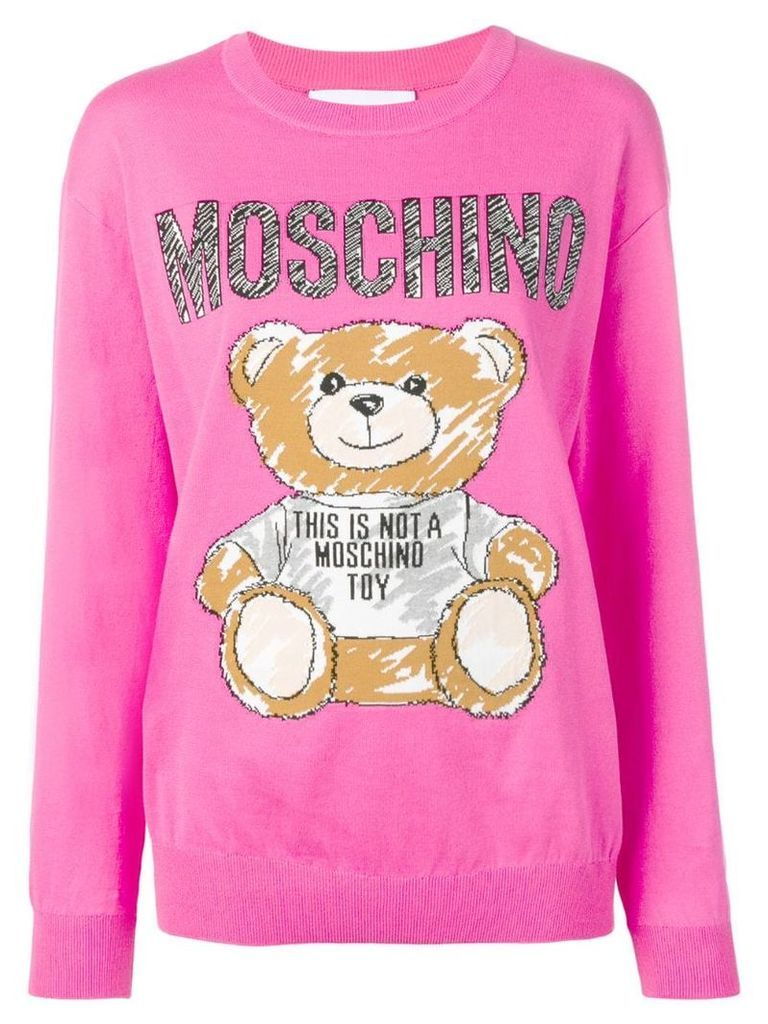 Moschino Sketch Bear print sweater - Pink
