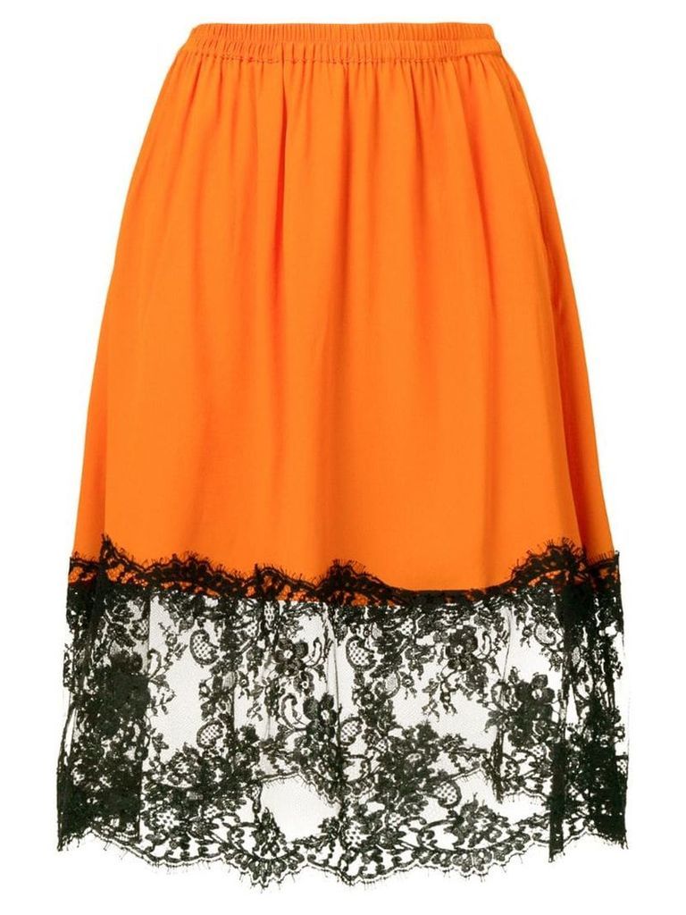 MSGM lace panel skirt - Orange