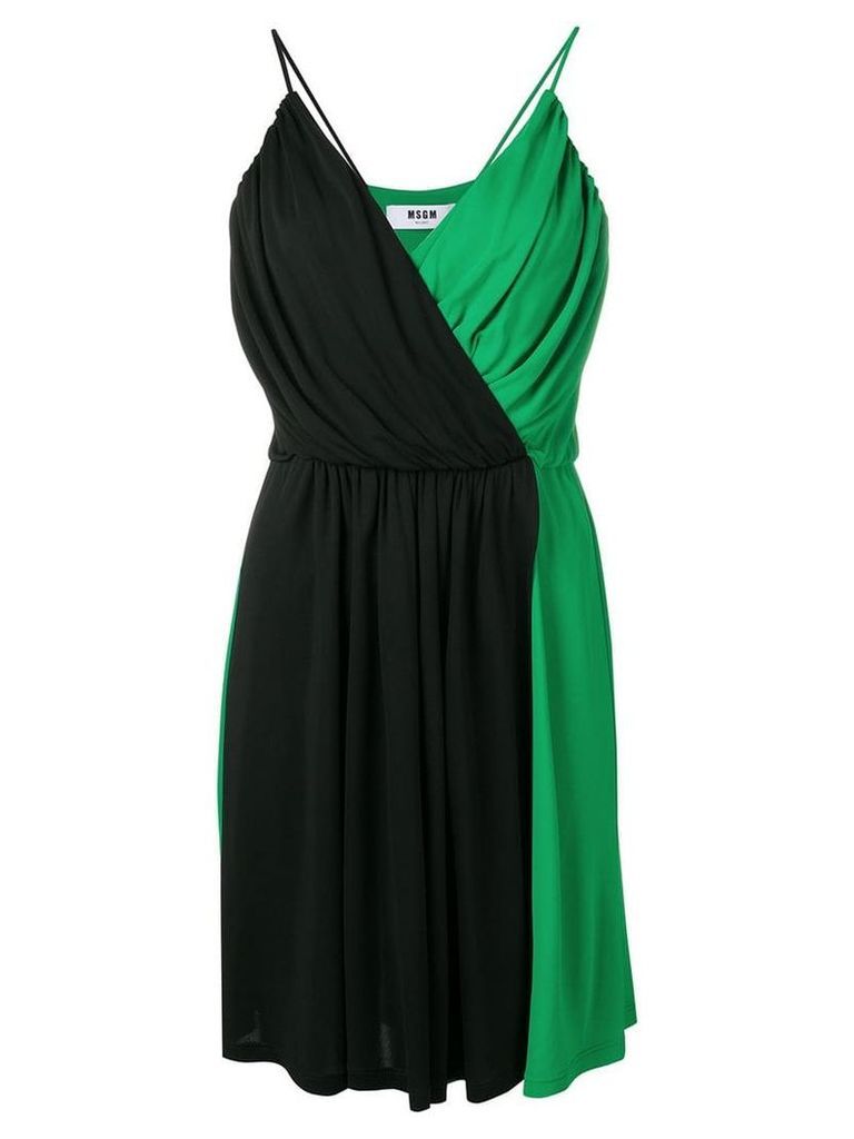 MSGM colour block wrap dress - Green
