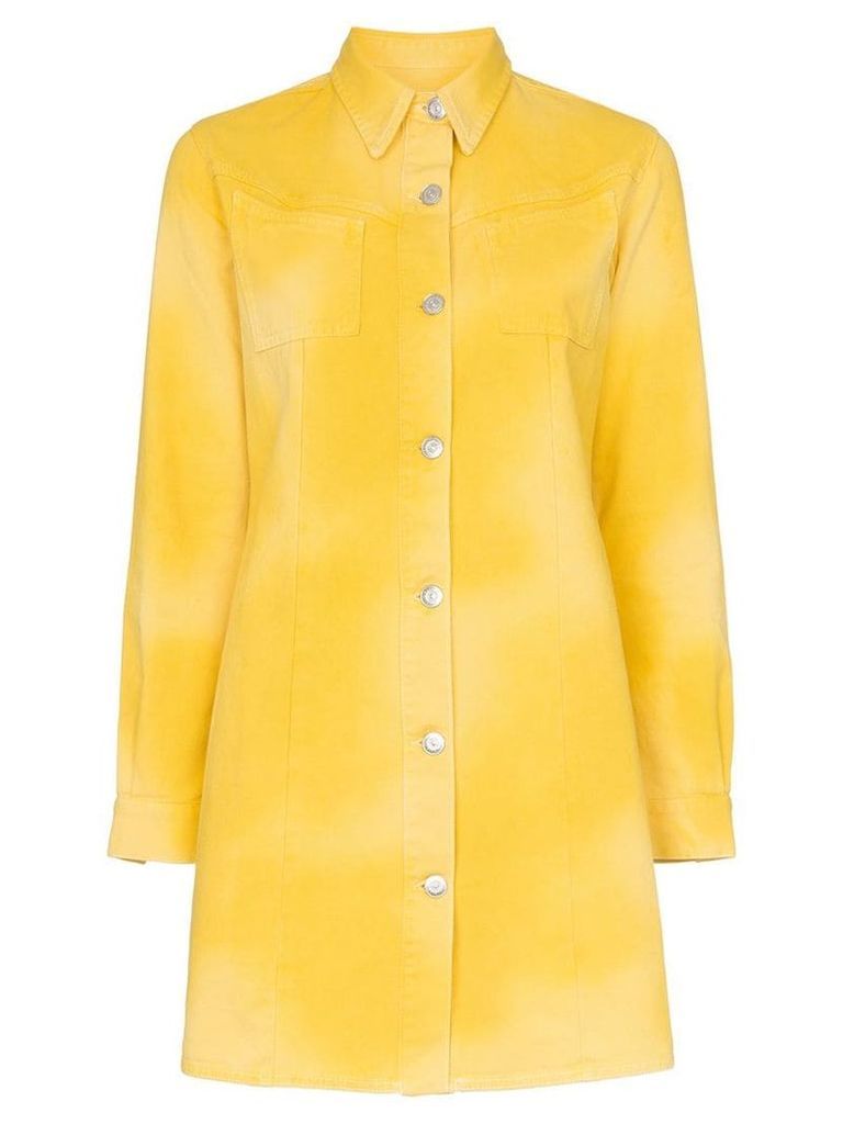 Ganni Hopewell denim mini dress - Yellow