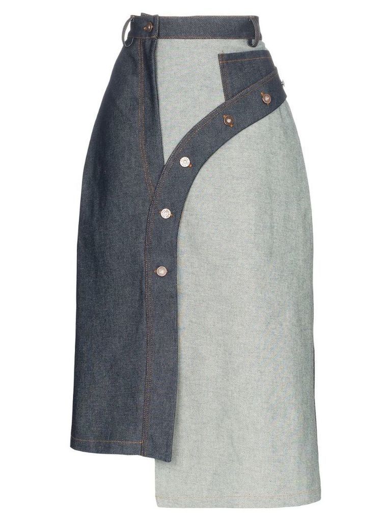 Delada asymmetric panelled denim skirt - Blue
