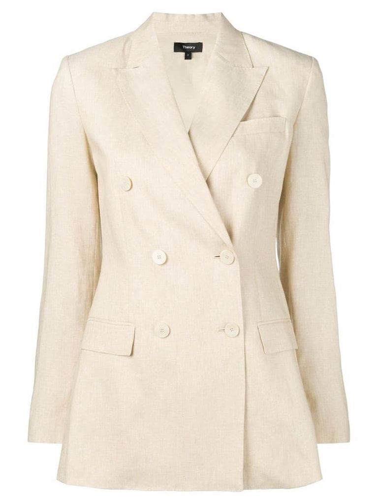 Theory double-breasted tailored blazer - Neutrals