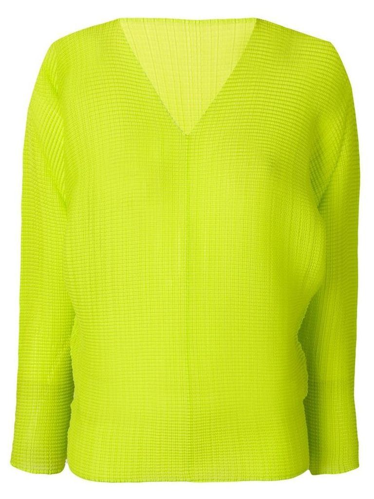 Issey Miyake ribbed classic pullover - Green