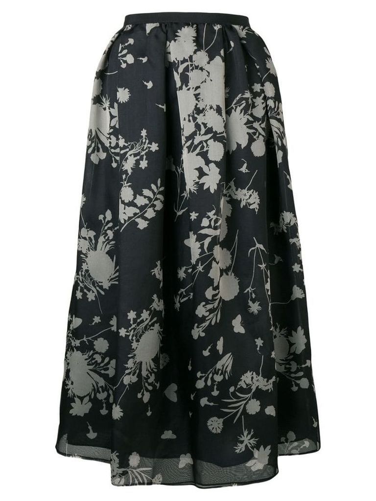 Max Mara Studio floral print skirt - Black