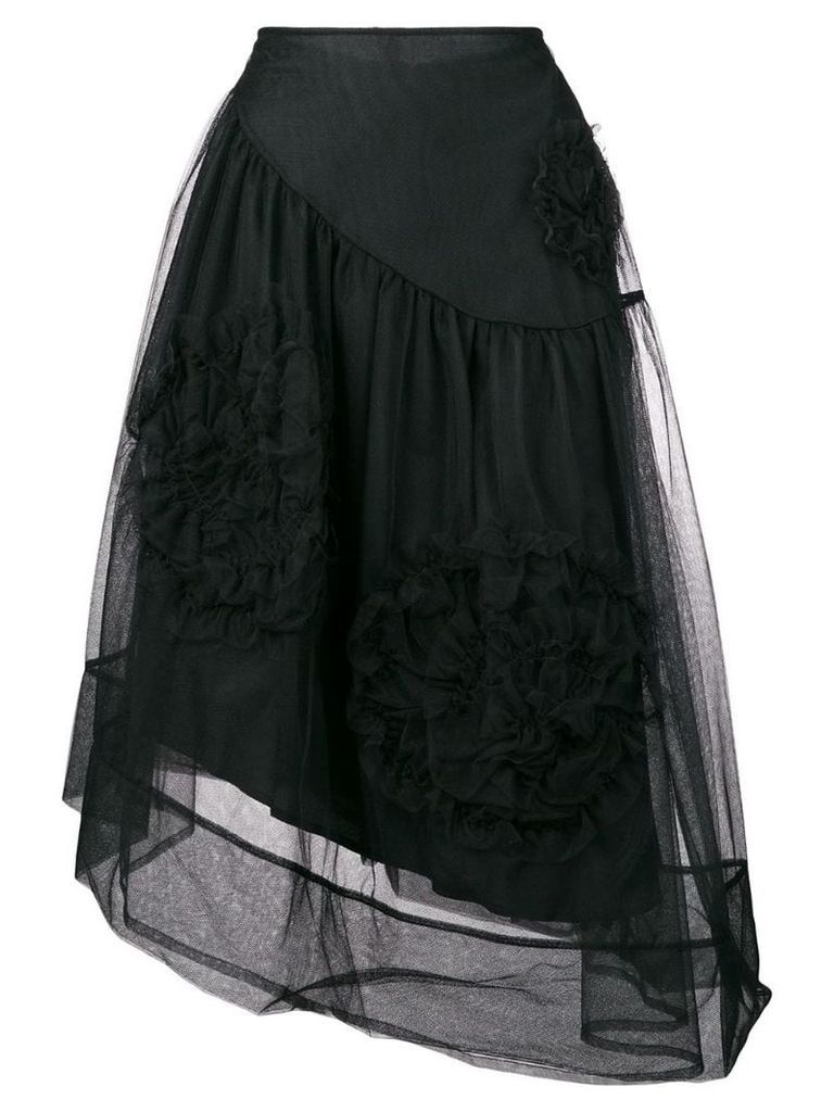 Simone Rocha ruched flower skirt - Black