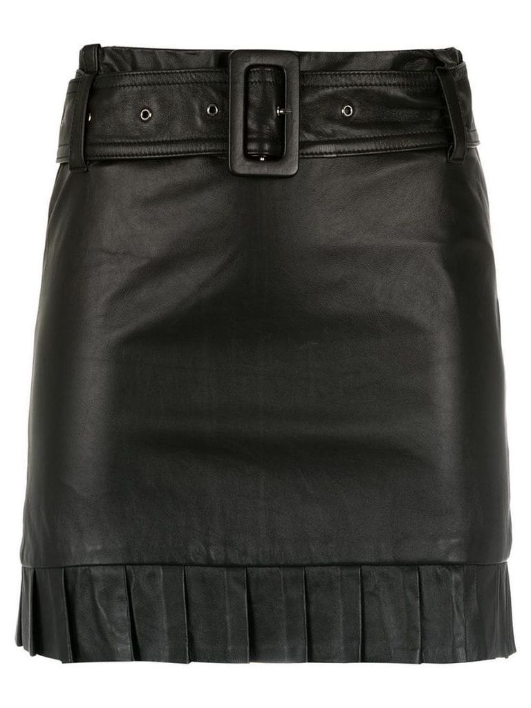 Andrea Bogosian belted leather skirt - Black