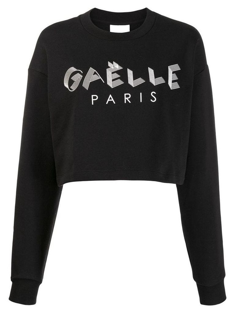 Gaelle Bonheur cropped brand sweater - Black