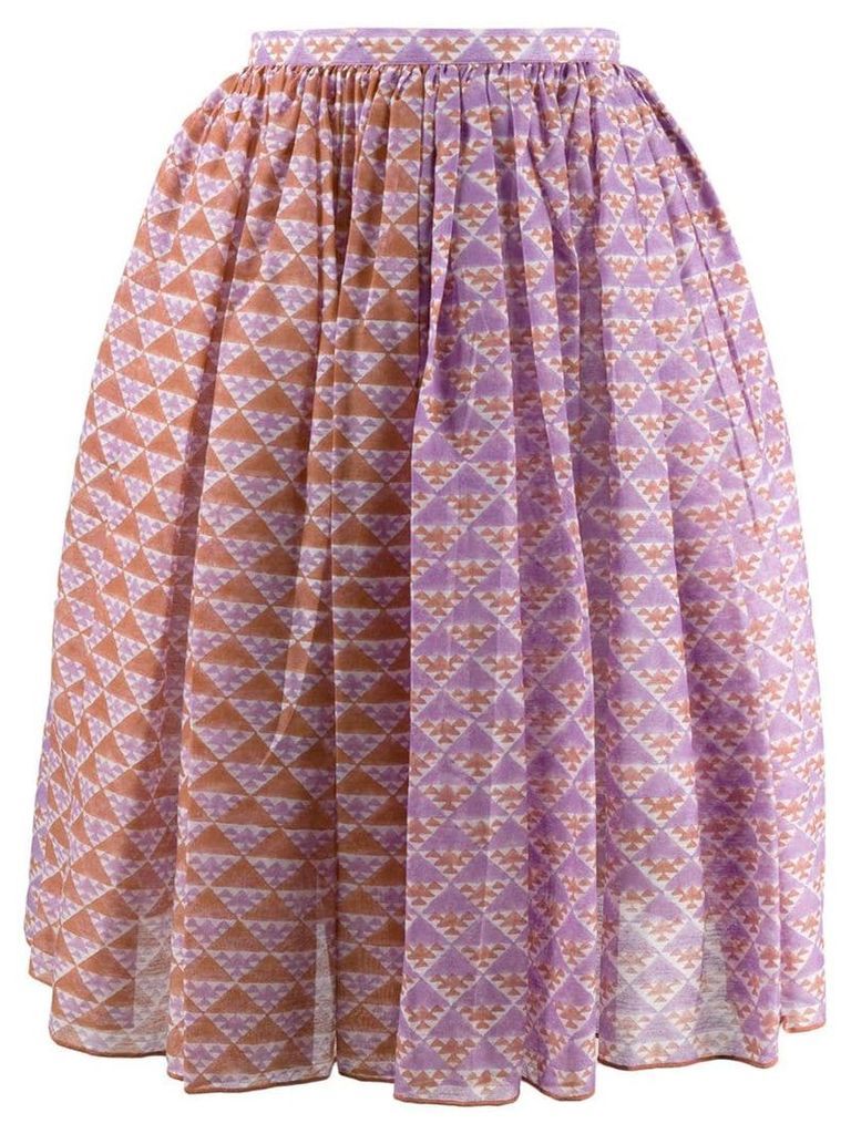 Thierry Colson printed gathered skirt - Brown