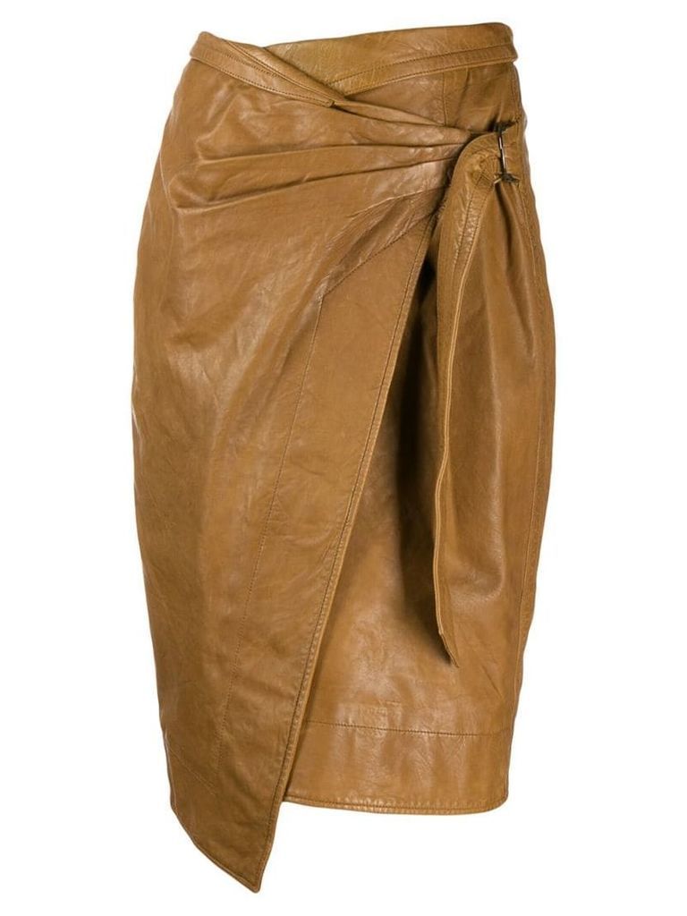 Isabel Marant Étoile leather wrap skirt - Brown