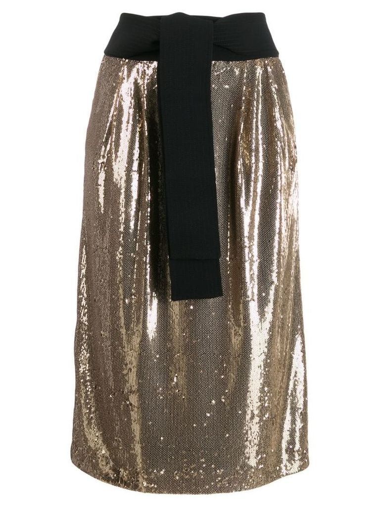 P.A.R.O.S.H. sequin straight skirt - Gold