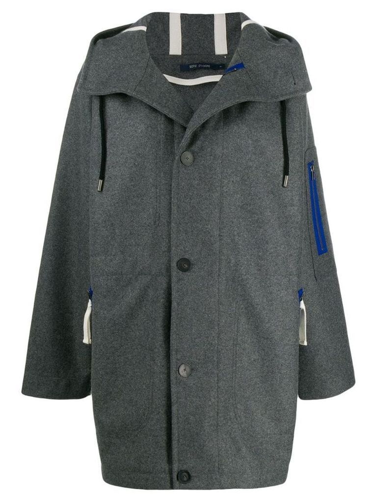 Sofie D'hoore hooded button coat - Grey