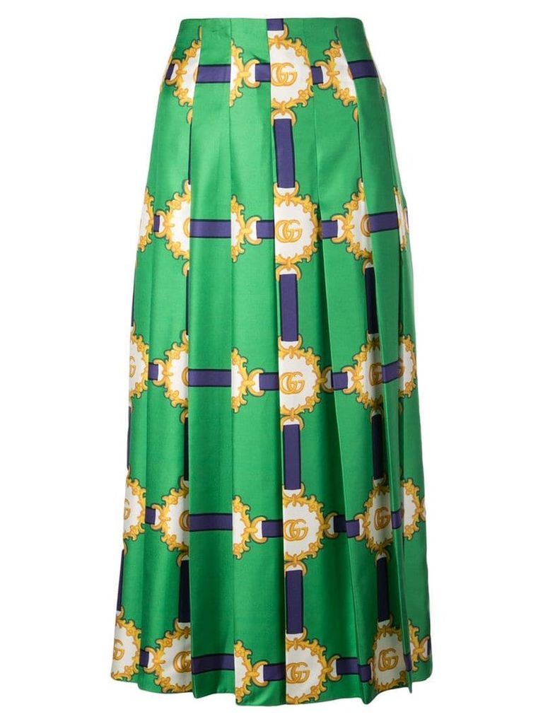 Gucci Double G patterned midi skirt - Green