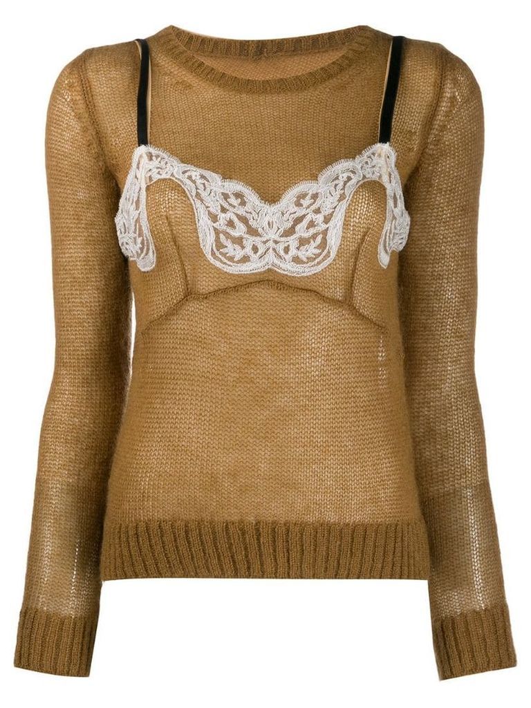 Nº21 two-layer knitted sweater - Brown
