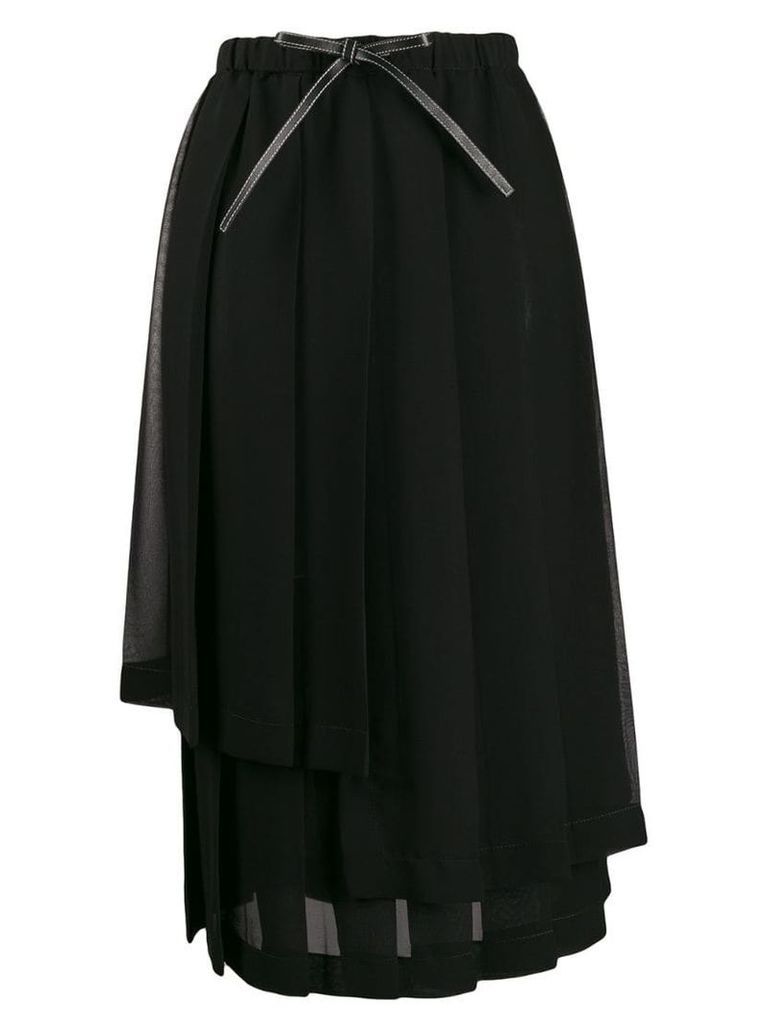 Loewe asymmetric pleated skirt - Black