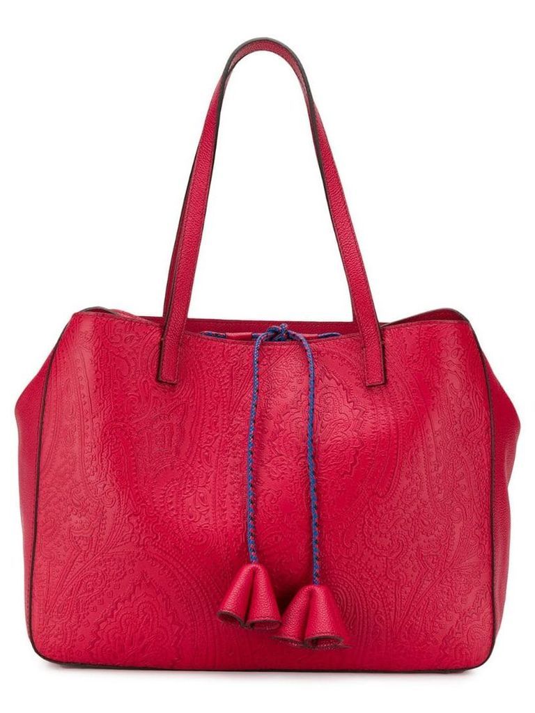 Etro embossed paisley tote - Red