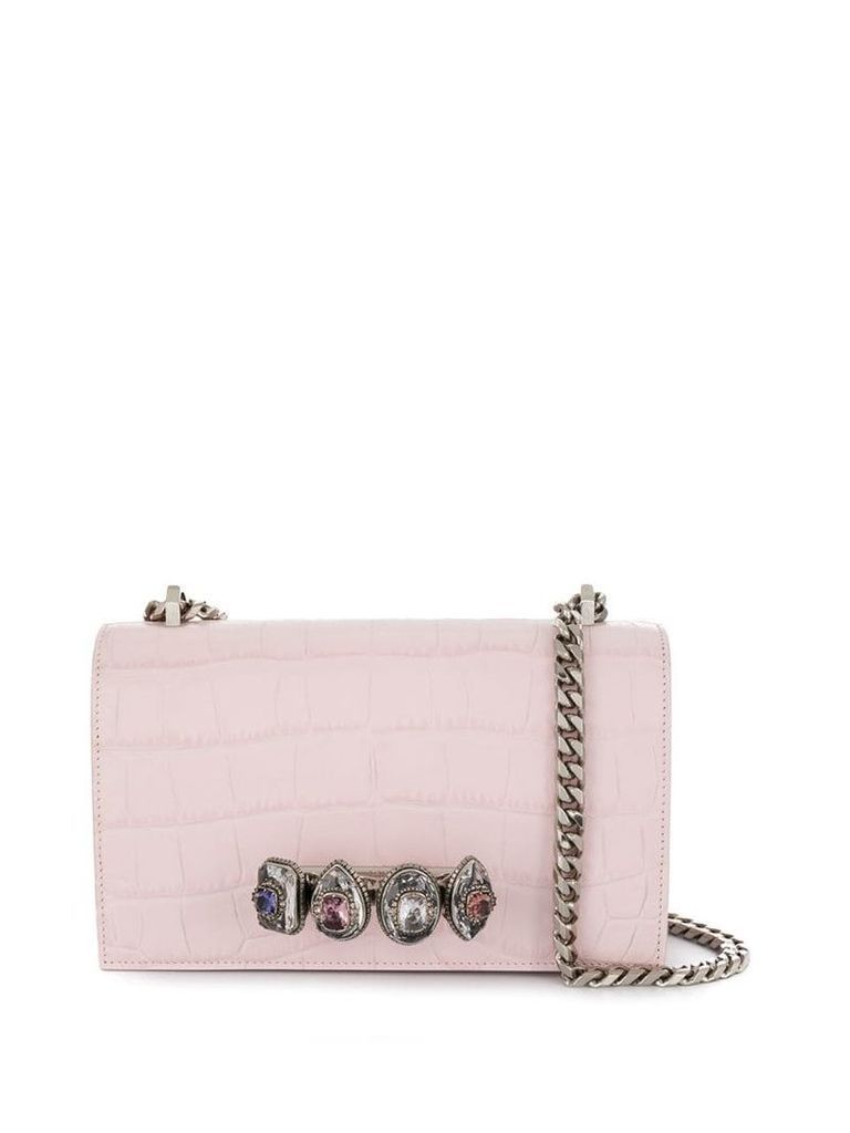 Alexander McQueen jewelled satchel bag - Pink