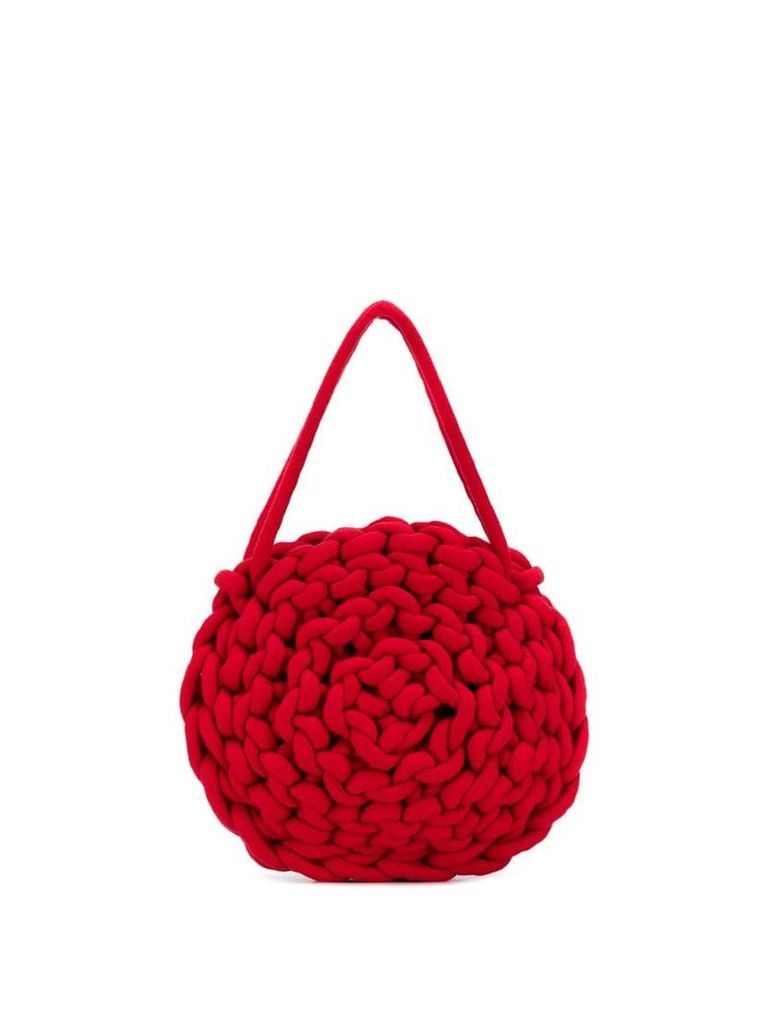 Alienina rope knit tote bag - Red
