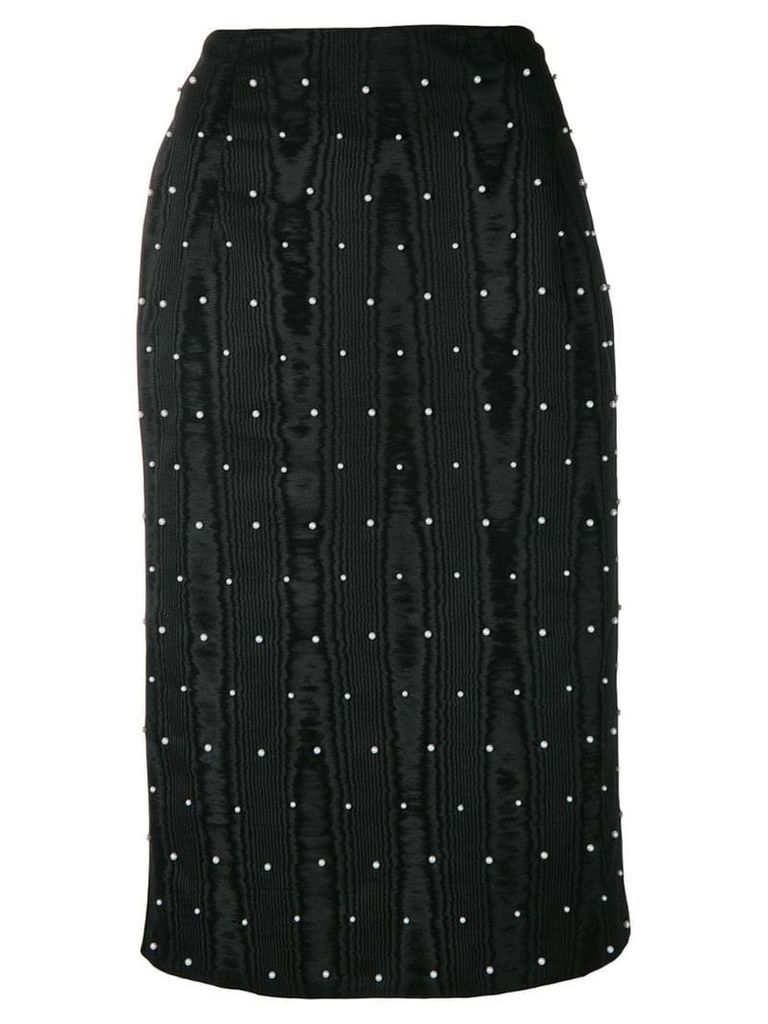 Thom Browne Pearl Embroidered Pencil Skirt - Black