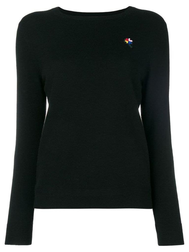 Chinti & Parker embroidered long-sleeve sweater - Black