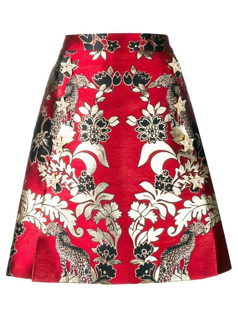 Dolce & Gabbana metallic print A-line skirt - Red