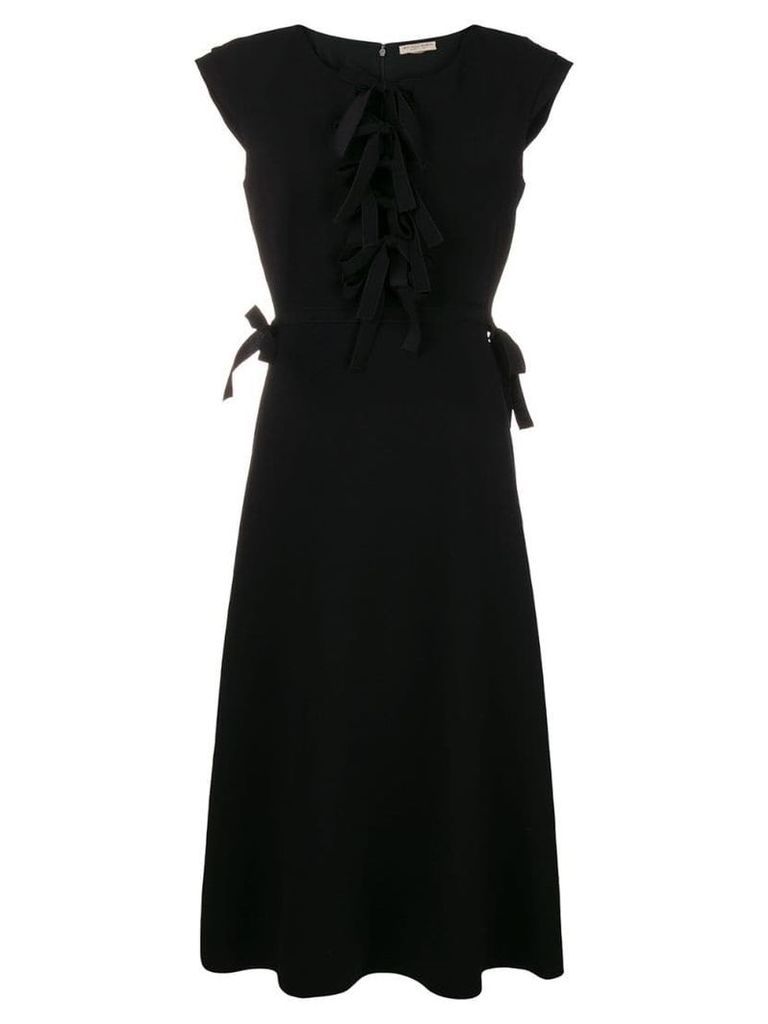 Bottega Veneta bow front midi dress - Black