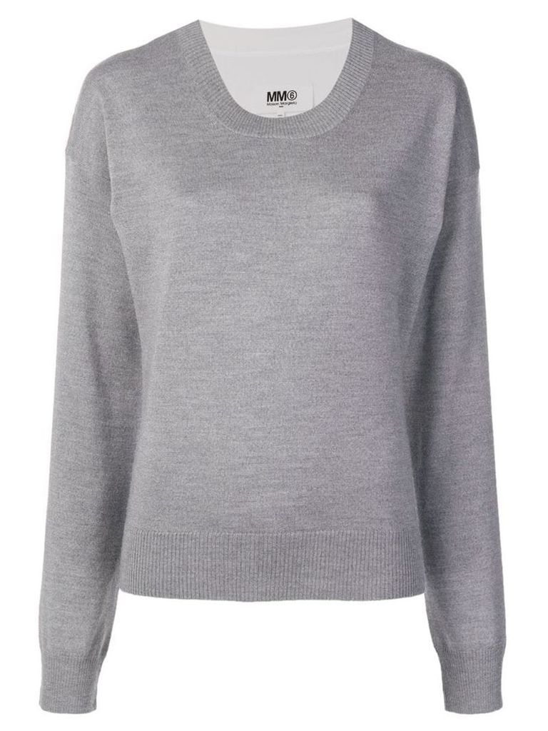 Mm6 Maison Margiela round neck sweater - Grey
