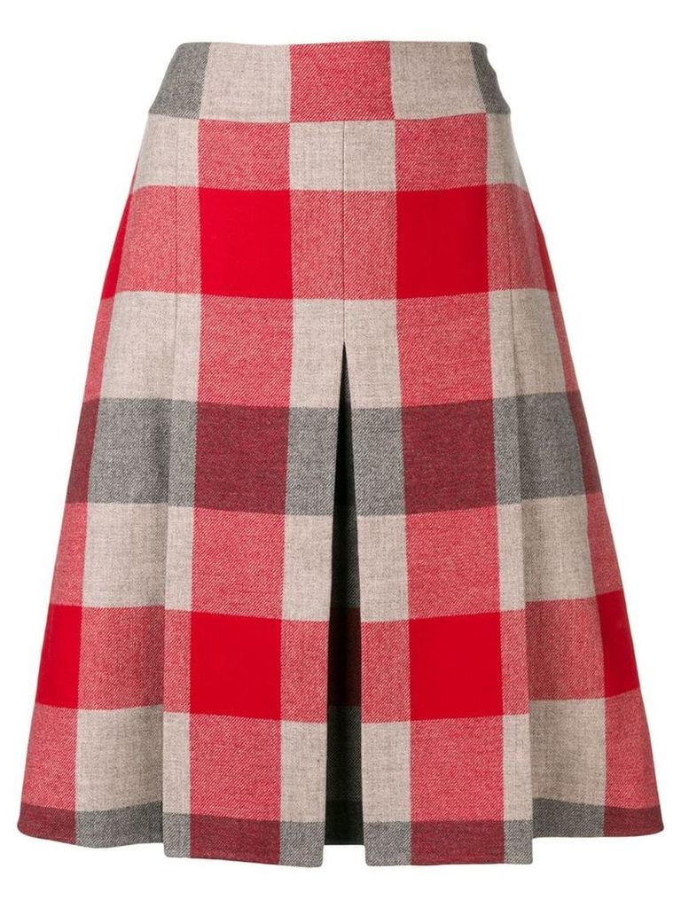Bottega Veneta checked A-line skirt - Red