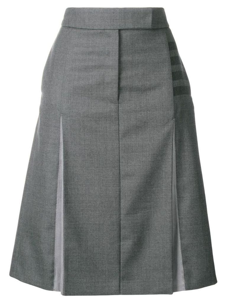Thom Browne 4-Bar Pleated Front Sack Skirt - Grey